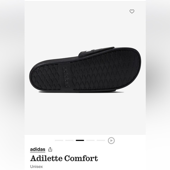 NWT in box Adidas Black and White Striped Slides. Unisex mens 7/womens 8 - Picture 3 of 5